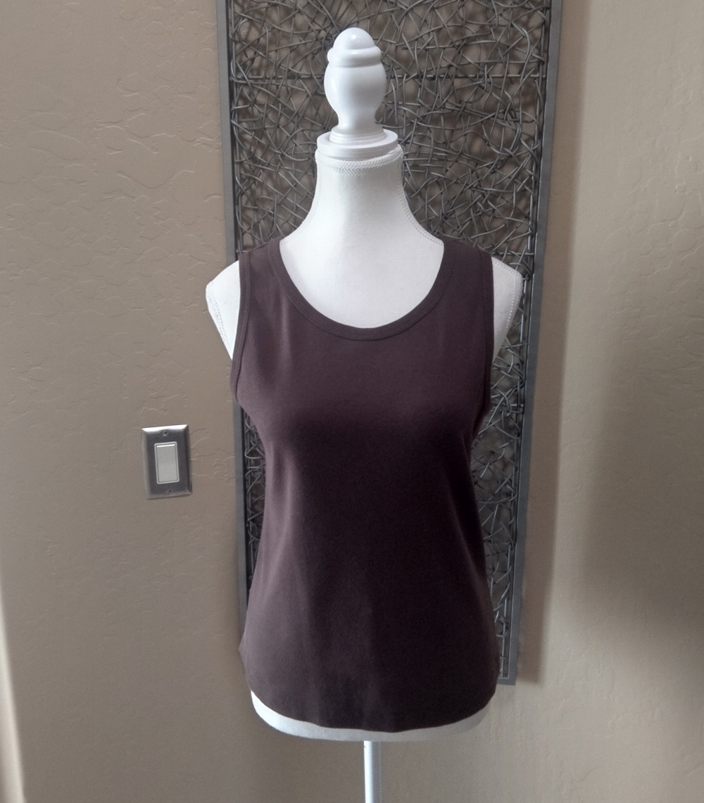 Preview International Brown Scoop Neck Tank Top